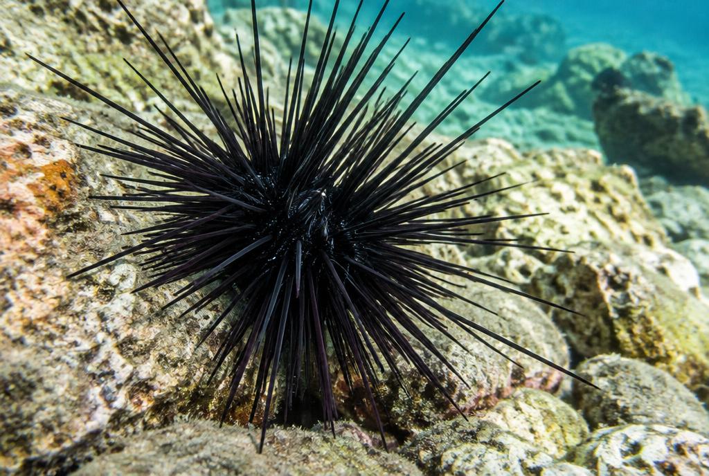 Sea Urchin (Diadema setosum) found in Phuket, Thailand