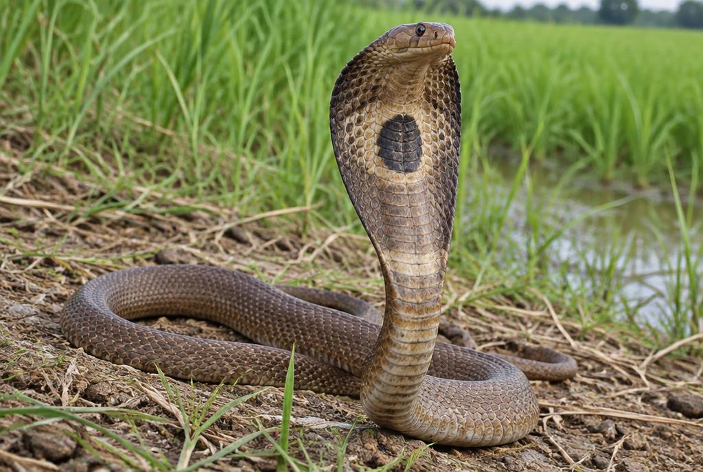 Monocled Cobra (Naja kaouthia) found in Phuket, Thailand