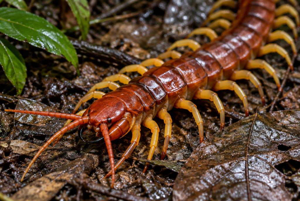 Giant Centipede (Scolopendra subspinipes) found in Phuket, Thailand